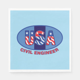 Patriotic Civil Engineer Napkins