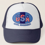 Patriotic Civil Engineer Trucker Hat