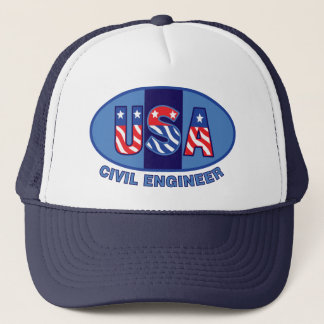 Patriotic Civil Engineer Trucker Hat