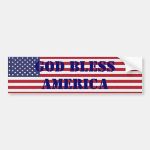 Patriotic Classic and powerful God Bless America Bumper Sticker