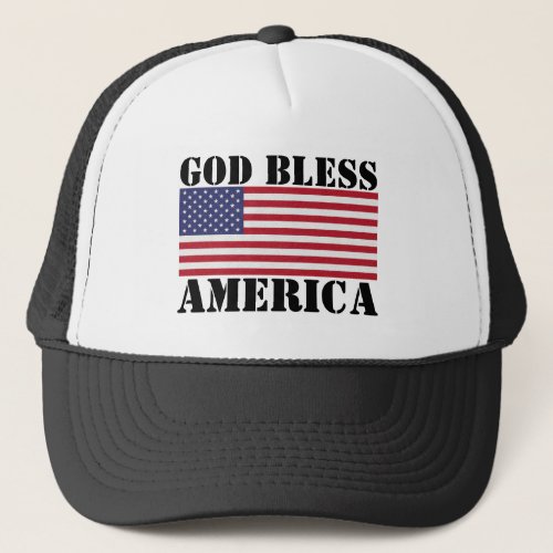 Patriotic Classic and powerful God Bless America Trucker Hat