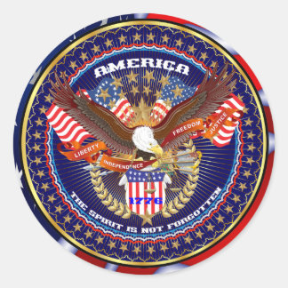 Patriotic Classic Round Sticker