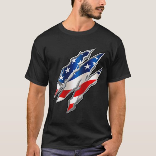 Patriotic Clawmarks T_Shirt