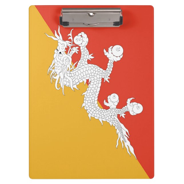 Patriotic Clipboard with flag of Bhutan (Front)