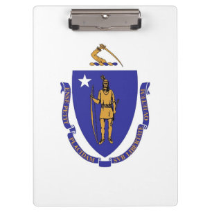 Patriotic Clipboard with flag of Massachusetts USA