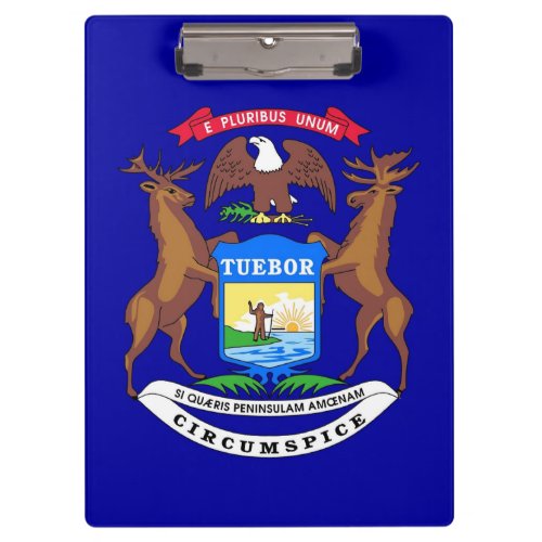 Patriotic Clipboard with flag of Michigan USA