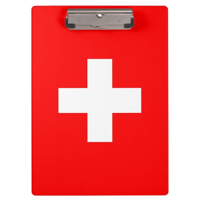 Patriotic Clipboard with flag of Switzerland (Front)