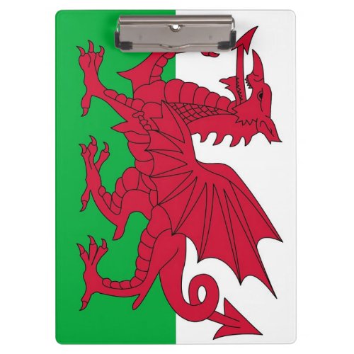 Patriotic Clipboard with flag of Wales UK