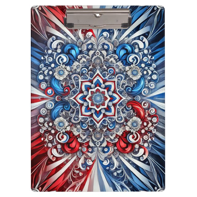 Patriotic Clipboard with French Colors Design (Front)