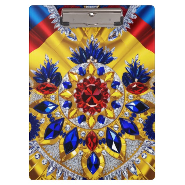 Patriotic Clipboard with Romanian Colors (Front)