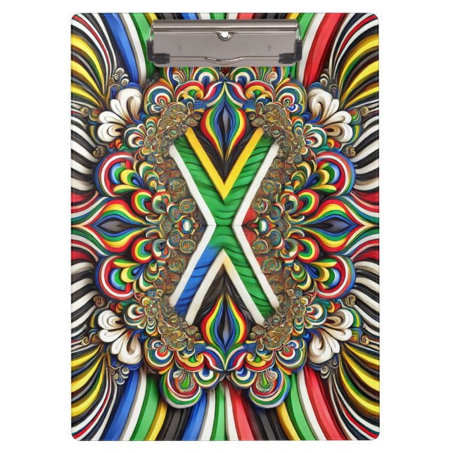 Patriotic Clipboard with South African Colors (Front)