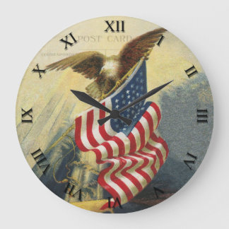 Patriotic Clock - Eagle and Flag
