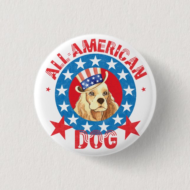 Patriotic Cocker Pinback Button (Front)