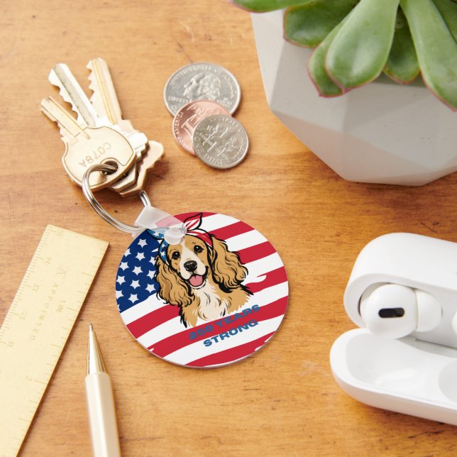 Patriotic Cocker Spaniel Keychain (Desk)