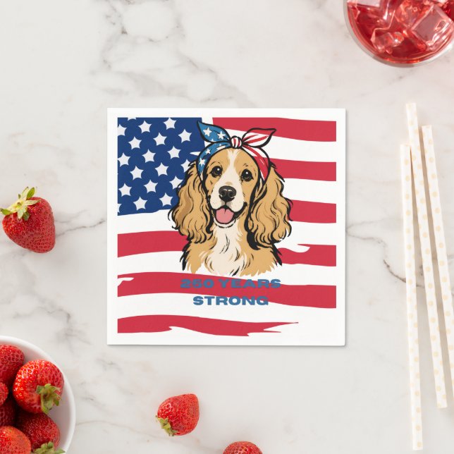 Patriotic Cocker Spaniel Napkins (Insitu)