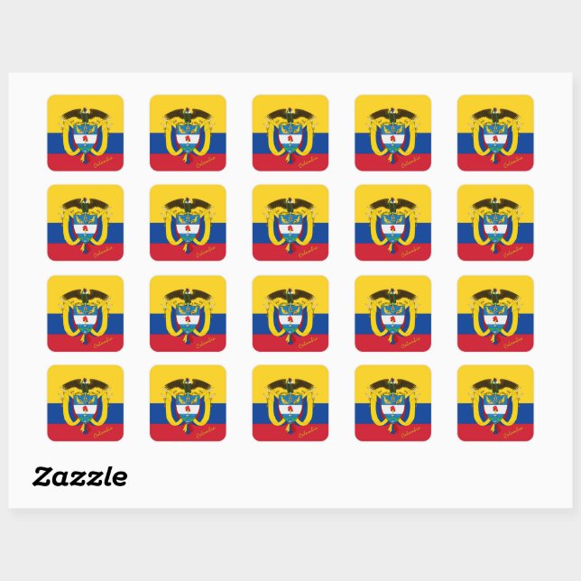Patriotic Colombia & Colombian flag / sports Square Sticker (Sheet)