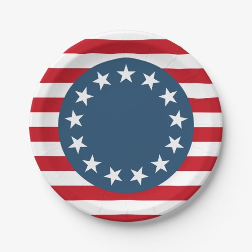 Patriotic Colonial American USA Paper Plates