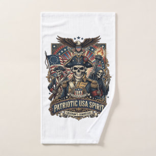 Patriotic Colonial Skull Commander Dark Patriot Sk Hand Towel