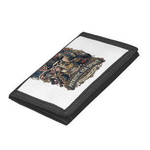Patriotic Colonial Skull Commander Dark Patriot Sk Trifold Wallet