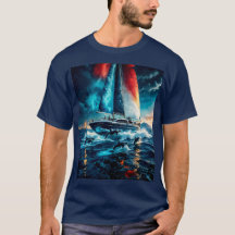 Patriotic Color Sailboat & Whales