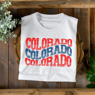 Patriotic Colorado Red and Blue Boho T-Shirt 