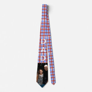 Patriotic Colorful Father's Day Tie Plaid Photo