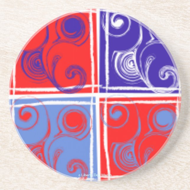 PATRIOTIC COLORS - DRINK COASTERS - HOUSEWARES (Front)