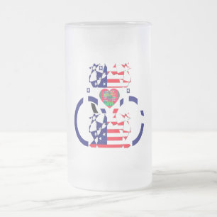 Patriotic Colors Home Drinkware Barware Frost USA Frosted Glass Beer Mug