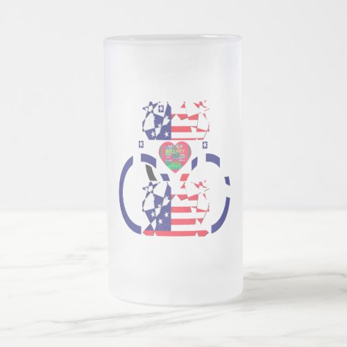 Patriotic Colors Home Drinkware Barware Frost USA Frosted Glass Beer Mug