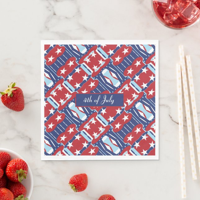 Patriotic Colors July 4th Napkins (Insitu)