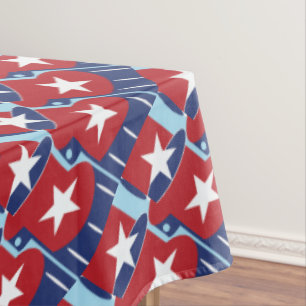 Patriotic Colors July 4th Tablecloth