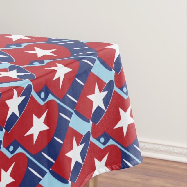 Patriotic Colors July 4th Tablecloth (In Situ)