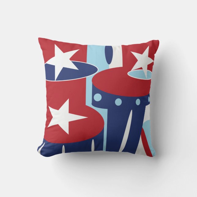 Patriotic Colors Throw Pillow (Front)