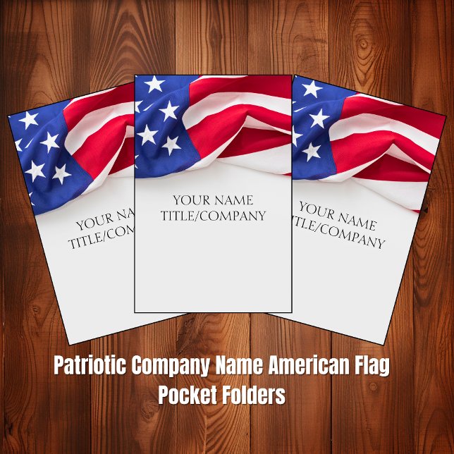 Patriotic Company Name American Flag  Pocket Folder (Patriotic Company Name American Flag Pocket Folder)