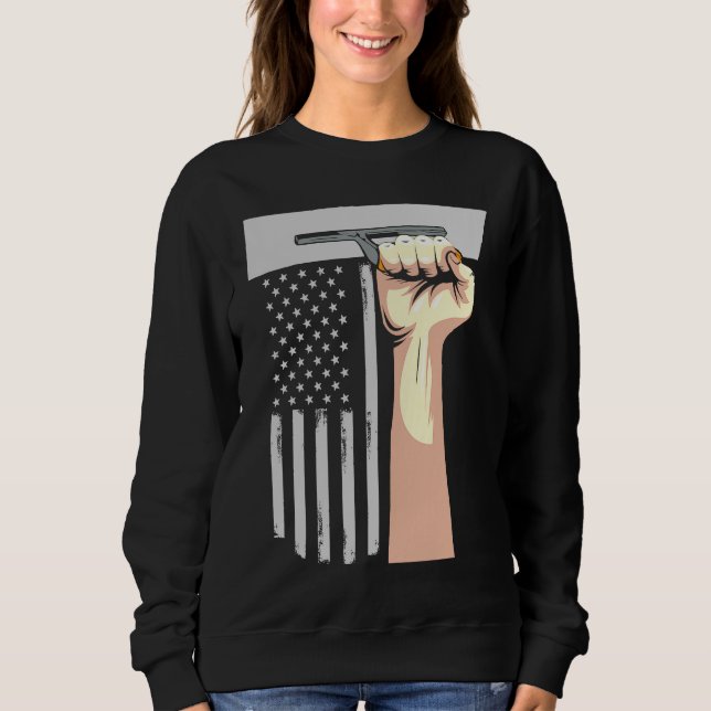 Patriotic Concrete Finisher Construction Worker US Sweatshirt (Front)