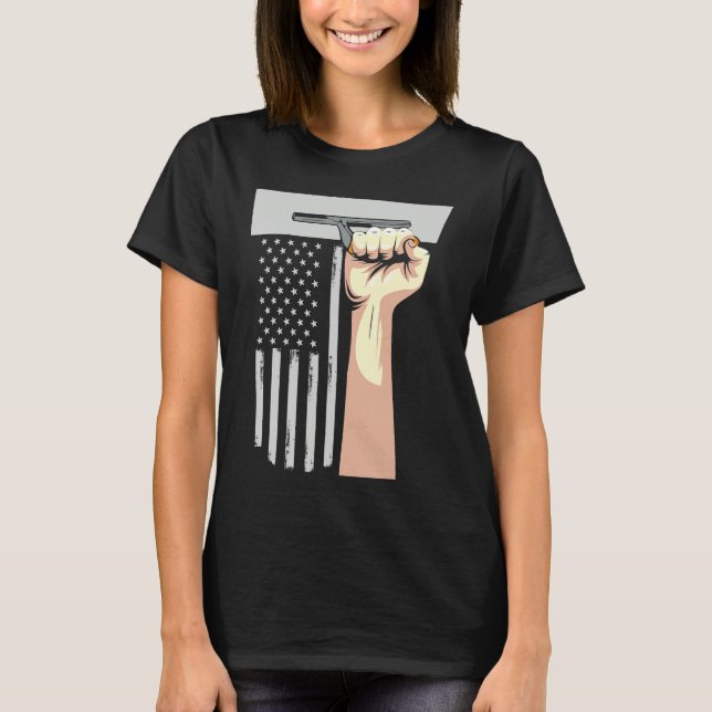 Patriotic Concrete Finisher Construction Worker US T-Shirt (Front)