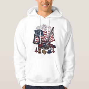 Patriotic Construction USA Vintage Hoodie