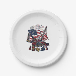 Patriotic Construction USA Vintage Paper Plates