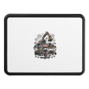 Patriotic Construction Vehicles Vintage Shirt Desi Hitch Cover