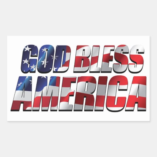 Patriotic Cool and Awesome God Bless America Rectangular Sticker