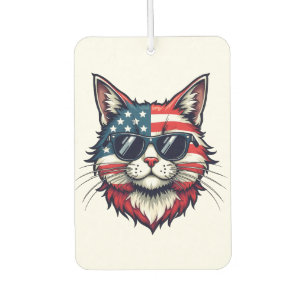 Patriotic Cool Cat Wearing Sunglasses and a Smile Air Freshener