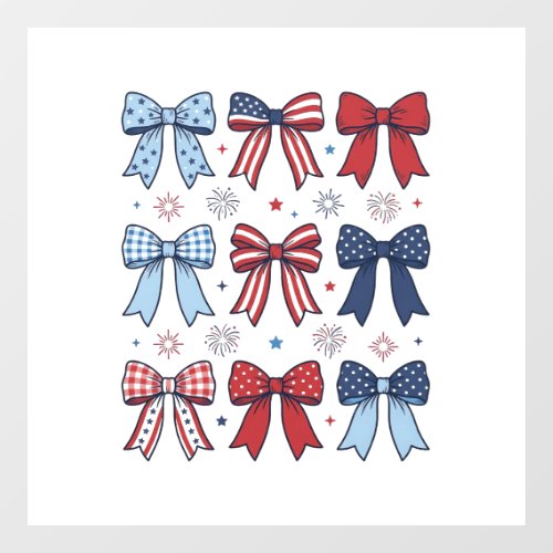 Patriotic Coquette Bows Vintage Vector Design_1 Window Cling