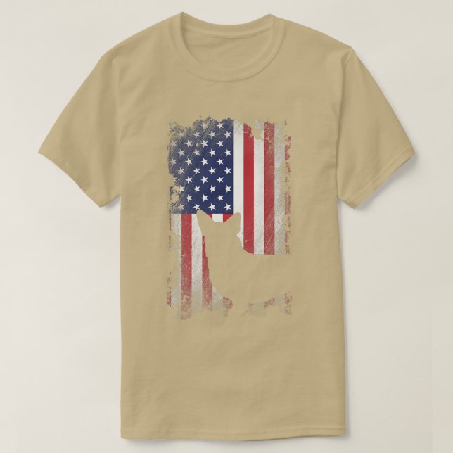 Patriotic Corgi American Flag Cool Dog Lover1248 T-Shirt (Design Front)
