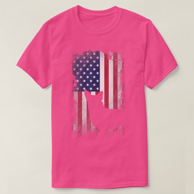 Patriotic Corgi American Flag Cool Dog Lover  T-Shirt (Design Front)