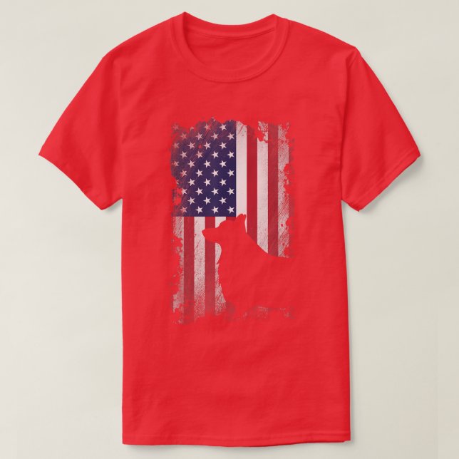 Patriotic Corgi American Flag Cool Dog Lover  T-Shirt (Design Front)