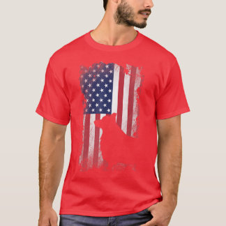 Patriotic Corgi American Flag Cool Dog Lover  T-Shirt