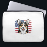 Patriotic Corgi American Flag Vintage Vector Desig Laptop Sleeve<br><div class="desc">Patriotic Corgi American Flag Vintage Vector Design_1</div>
