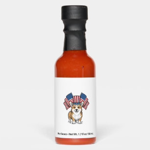 Patriotic Corgi Dog Vintage Engraving Shirt Design Hot Sauces