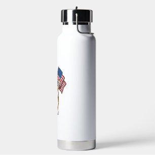 Patriotic Corgi Dog Vintage Engraving Shirt Design Water Bottle