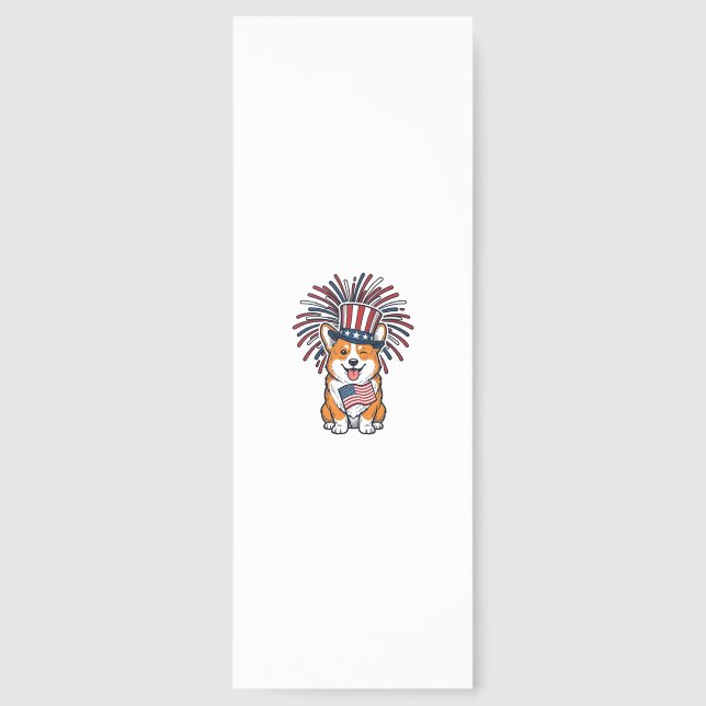 Patriotic Corgi Fireworks Dog Vector Design_1 Bookmarks (Front)